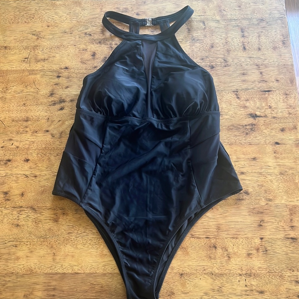 New! Cupshe mesh detail, high neck one piece